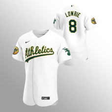 Jed Lowrie Oakland Athletics Authentic Ray Fosse Patch White Jersey