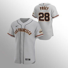 Buster Posey Giants Jersey Gray Authentic Road 2022