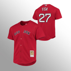 Red Sox Carlton Fisk Jersey Red Cooperstown Collection Mesh Batting Practice