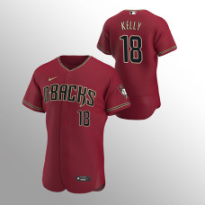 Diamondbacks #18 Carson Kelly Authentic Alternate Crimson Jersey