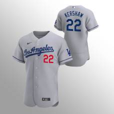 Los Angeles Dodgers Jersey Clayton Kershaw Gray #22 Road Authentic