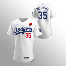 Dodgers Cody Bellinger Jersey White Memorial Day Poppy Patch Authentic