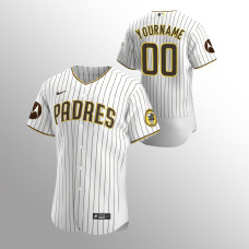 San Diego Padres #00 Custom Motorola Patch Home Authentic White Jersey