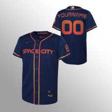 Astros #00 Custom Youth Jersey Replica Navy 2022 City Connect