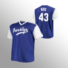 Los Angeles Dodgers Royal White Jersey Edwin Rios #43 Replica Cooperstown Collection