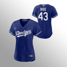 Women's Edwin Rios Jersey Dodgers #43 Alternate Royal Replica