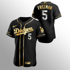Freddie Freeman Golden Edition Los Angeles Dodgers Authentic Black Jersey