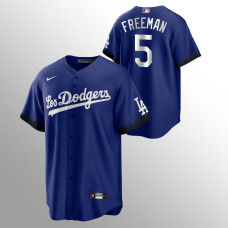 Dodgers #5 Freddie Freeman Jersey Men's Replica Royal 2021 City Connect