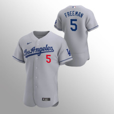 Los Angeles Dodgers Jersey Freddie Freeman Gray #5 Road Authentic