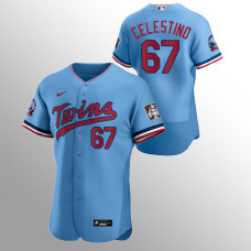 Minnesota Twins #67 Gilberto Celestino Authentic Alternate Light Blue Jersey
