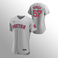 Boston Red Sox #57 Hansel Robles Road Authentic Gray Jersey