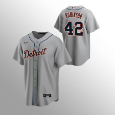 Detroit Tigers #42 Jackie Robinson Road Replica Gray Jersey