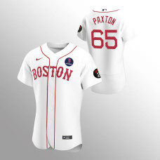 Red Sox #65 James Paxton Alternate Boston Strong White Jersey