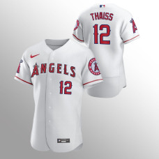 Los Angeles Angels #12 Matt Thaiss Authentic Home White Jersey