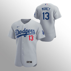 Los Angeles Dodgers Jersey Max Muncy Gray #13 Authentic Alternate