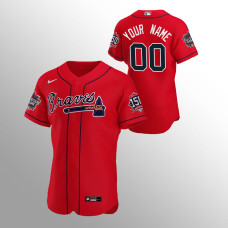 Men's Atlanta Braves Custom 2021 MLB All-Star Red Game Patch Authentic Alternate Jersey