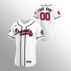 Men's Atlanta Braves Custom 2021 MLB All-Star White Game Patch Authentic Home Jersey