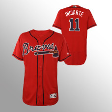 Men's Atlanta Braves Scarlet Authentic Collection Alternate #11 Ender Inciarte 2019 Flex Base Jersey