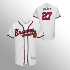 Men's Atlanta Braves #27 White Fred McGriff MLB 150th Anniversary Patch Flex Base Authentic Collection Home Jersey
