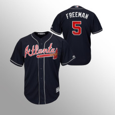 Men's Atlanta Braves Navy Official Alternate #5 Freddie Freeman 2019 Cool Base Jersey