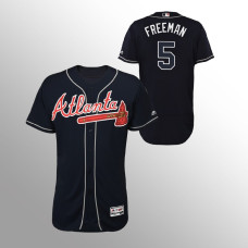 Men's Atlanta Braves Navy Authentic Collection Alternate #5 Freddie Freeman 2019 Flex Base Jersey