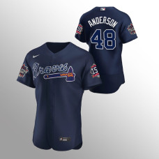 Men's Atlanta Braves Ian Anderson 2021 MLB All-Star Navy Game Patch Authentic Alternate Jersey