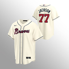 Men's Atlanta Braves Luke Jackson #77 Cream 2020 Replica Alternate Jersey
