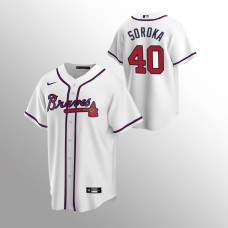 Men's Atlanta Braves Mike Soroka #40 White 2020 Replica Home Jersey