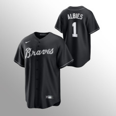 Ozzie Albies Atlanta Braves Black White 2021 All Black Fashion Replica Jersey