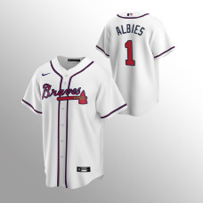 Men's Atlanta Braves Ozzie Albies #1 White 2020 Replica Home Jersey