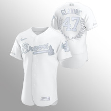 Tom Glavine Atlanta Braves White Awards Collection NL Cy Young Jersey