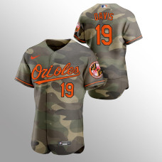 Men's Baltimore Orioles Chris Davis #19 Camo 2021 Armed Forces Day Authentic Jersey