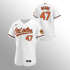 Men's Baltimore Orioles John Means #47 White Authentic 2020 Home Jersey