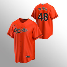 Men's Baltimore Orioles Richard Bleier #48 Orange 2020 Replica Alternate Jersey