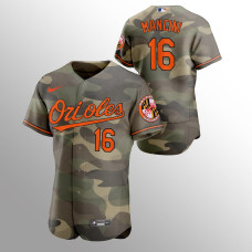 Men's Baltimore Orioles Trey Mancini #16 Camo 2021 Armed Forces Day Authentic Jersey
