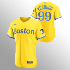 Boston Red Sox Alex Verdugo Gold 2021 City Connect Authentic Jersey