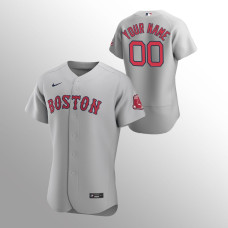 Men's Boston Red Sox Custom #00 Gray Authentic Road Jersey