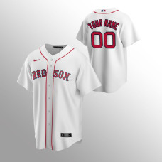 Men's Boston Red Sox Custom #00 White Replica Home Jersey