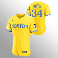 Boston Red Sox David Ortiz Gold 2021 City Connect Authentic Jersey