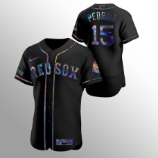 Dustin Pedroia Boston Red Sox Black Authentic Holographic Golden Edition Jersey