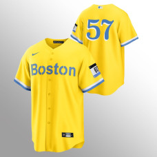 Eduardo Rodriguez Boston Red Sox Gold Light Blue 2021 City Connect Replica Jersey