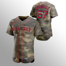 Men's Boston Red Sox Eduardo Rodriguez #57 Camo 2021 Armed Forces Day Authentic Jersey