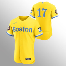 Boston Red Sox Nathan Eovaldi Gold 2021 Roberto Clemente Award City Connect Jersey