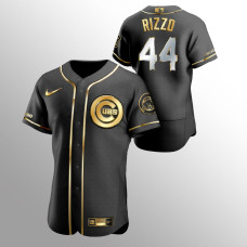 Men's Chicago Cubs Anthony Rizzo #44 Black Golden Edition Authentic Jersey