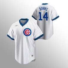 Men's Chicago Cubs #14 Ernie Banks White Home Cooperstown Collection Jersey