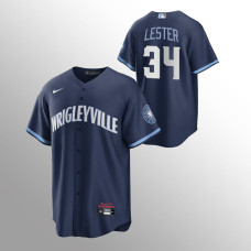 Jon Lester Chicago Cubs Navy 2021 City Connect Replica Jersey