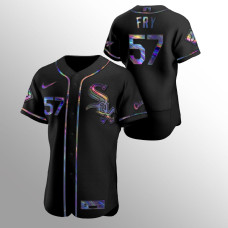 Jace Fry Chicago White Sox Black Authentic Iridescent Holographic Jersey