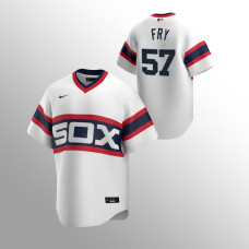 Men's Chicago White Sox #57 Jace Fry White Home Cooperstown Collection Jersey