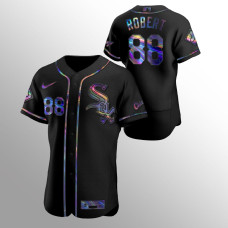 Luis Robert Chicago White Sox Black Authentic Iridescent Holographic Jersey