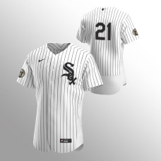 Men's Chicago White Sox #21 White Authentic Roberto Clemente Day Jersey